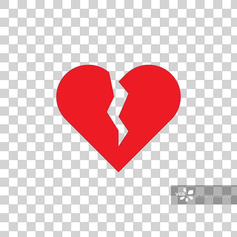 心碎图标，孤立在白色背景上图片素材