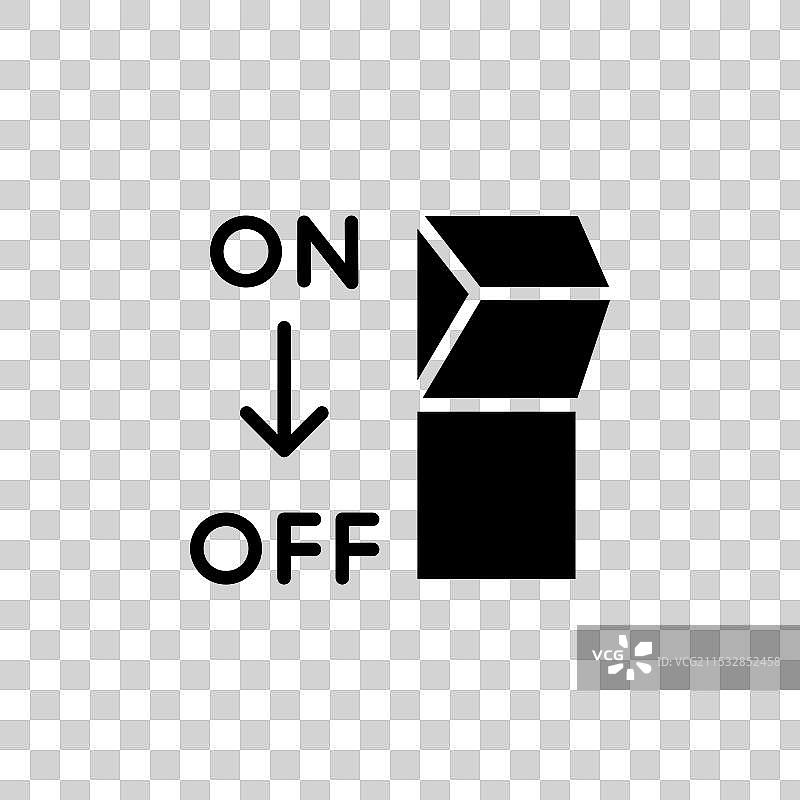 白色背景上孤立的灯光开关关闭图标图片素材
