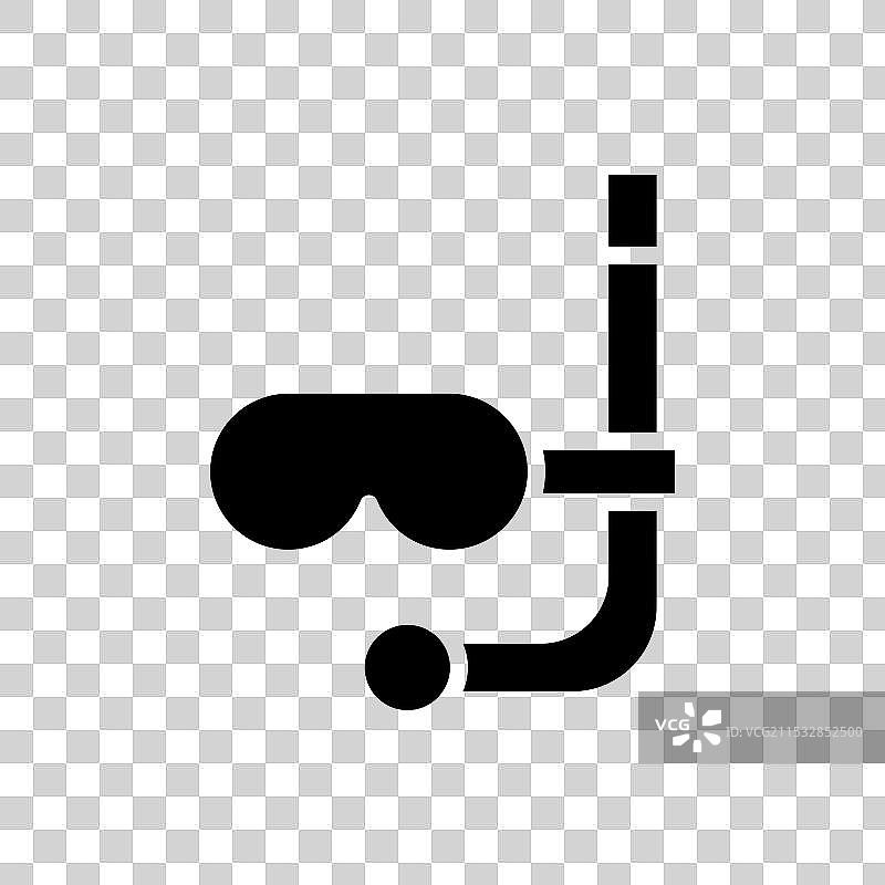 潜水面罩图标，背景为白色图片素材