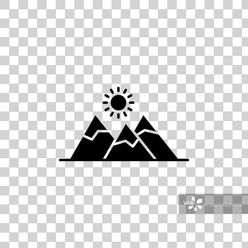 山脉图标，背景为白色图片素材