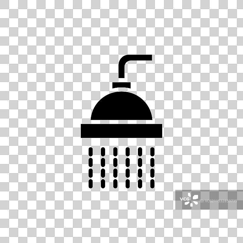 淋浴图标，背景为白色图片素材