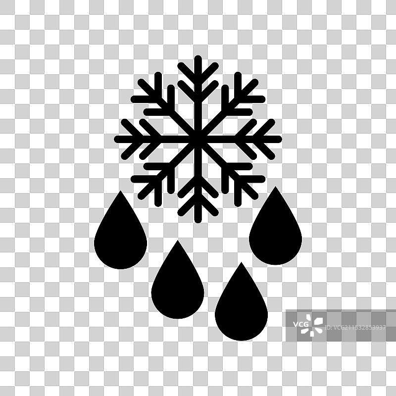白色背景上的雪花水滴图标图片素材