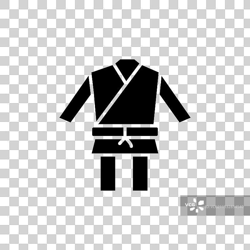 白色背景上的武术制服图标图片素材