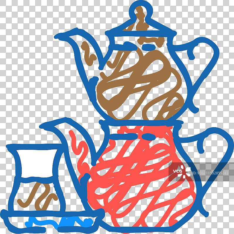 土耳其美食茶图标涂鸦图片素材