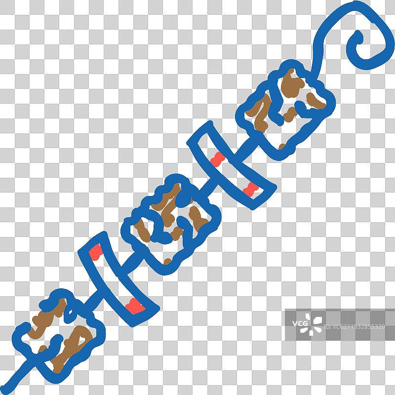 土耳其美食图标涂鸦：烤肉串图片素材