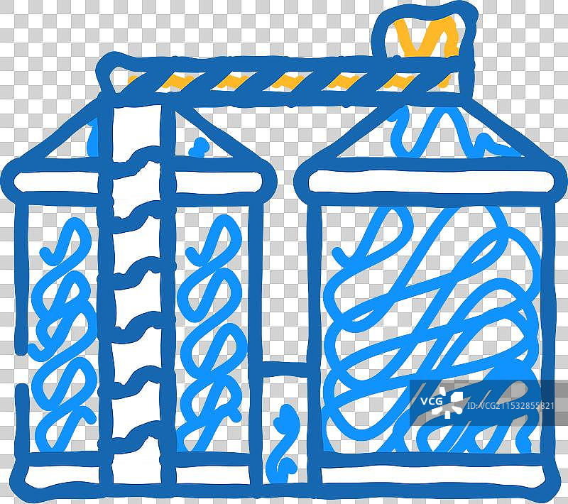 筒仓生物质能源图标涂鸦图片素材