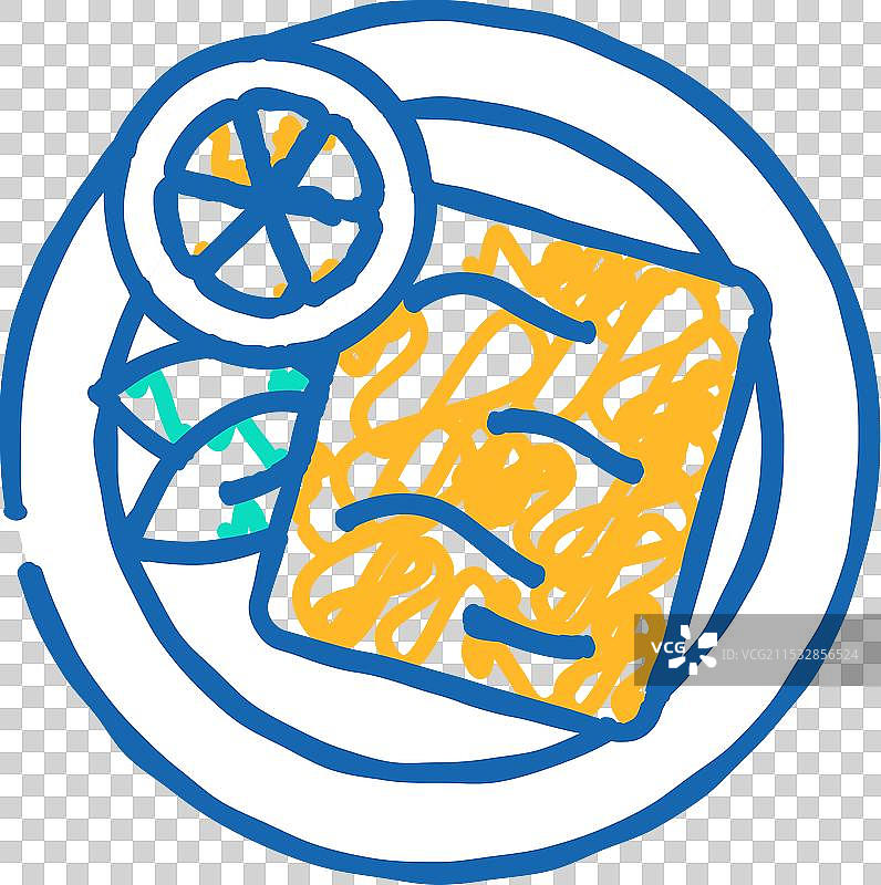 希腊美食标志性菜肴萨甘aki涂鸦图片素材