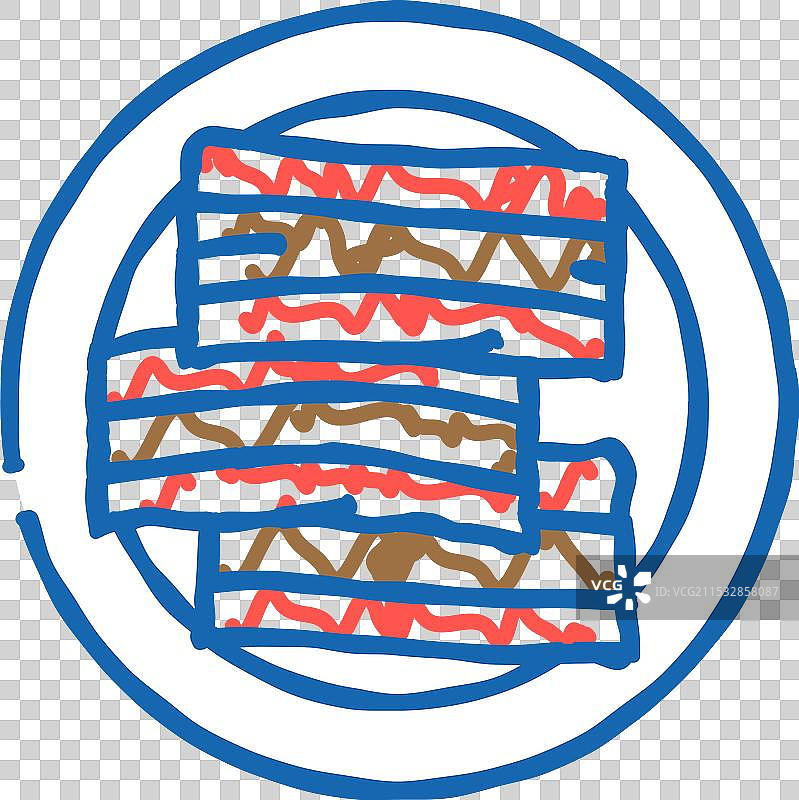 三层肉韩国料理图标涂鸦图片素材