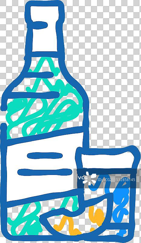 烧酒瓶 韩国料理 图标 涂鸦图片素材