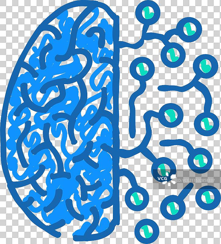 大脑电路神经科学神经学图标涂鸦图片素材