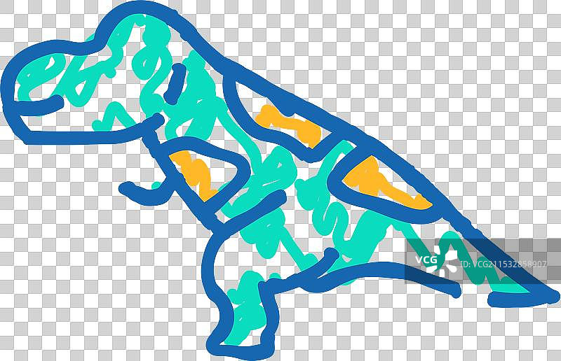 霸王龙恐龙动物图标涂鸦图片素材