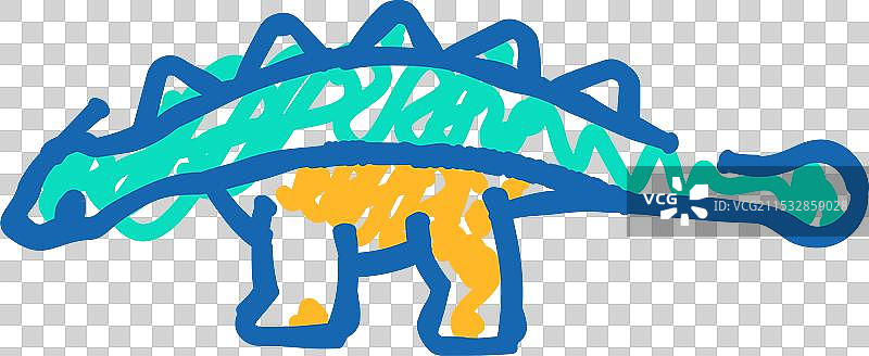 甲龙恐龙动物图标涂鸦图片素材