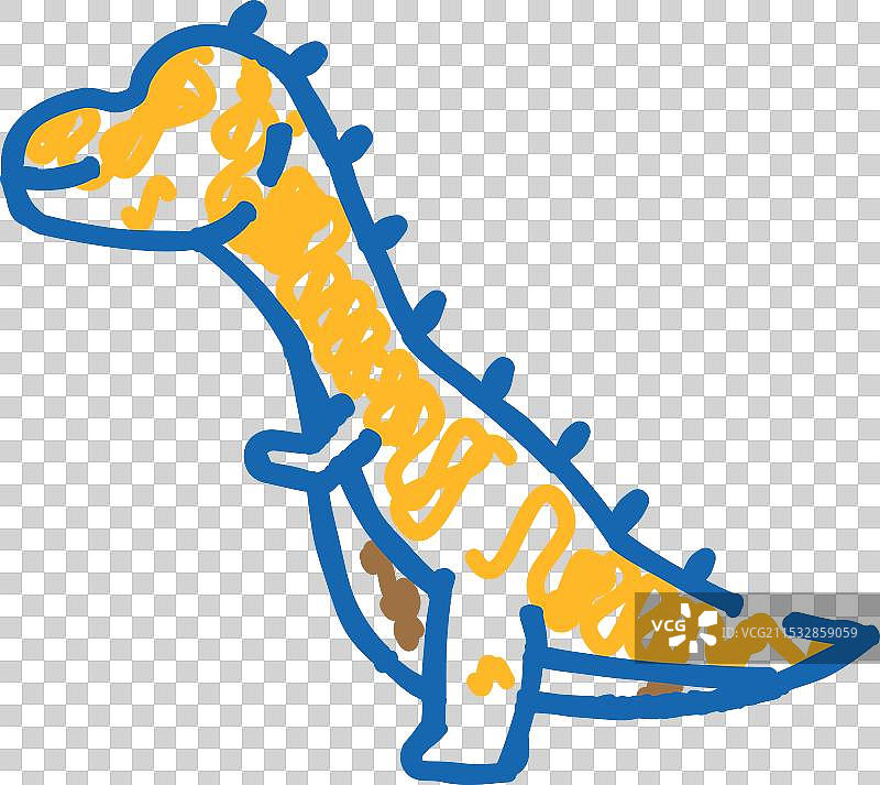 卡诺塔龙恐龙动物图标涂鸦图片素材