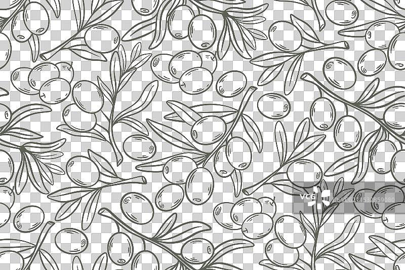 复古雕刻橄榄无缝图案图片素材