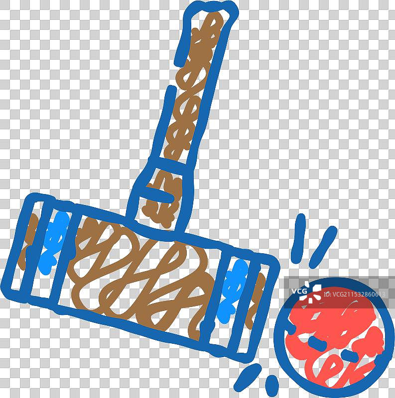 击打槌球游戏图标涂鸦图片素材