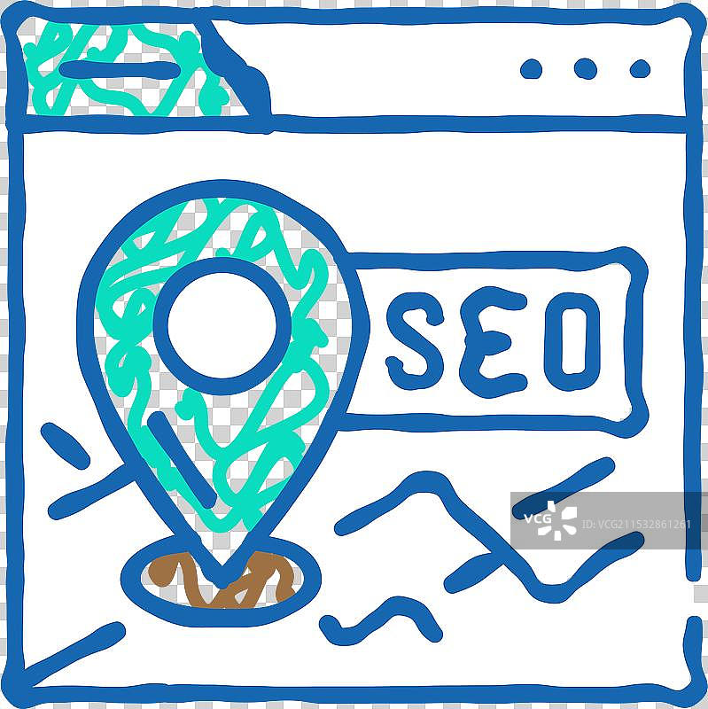 本地SEO图标涂鸦图片素材