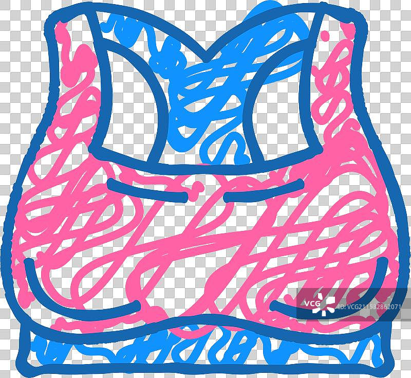 运动胸罩服装图标涂鸦图片素材