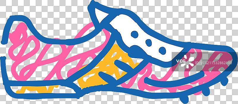 运动鞋服装图标涂鸦图片素材