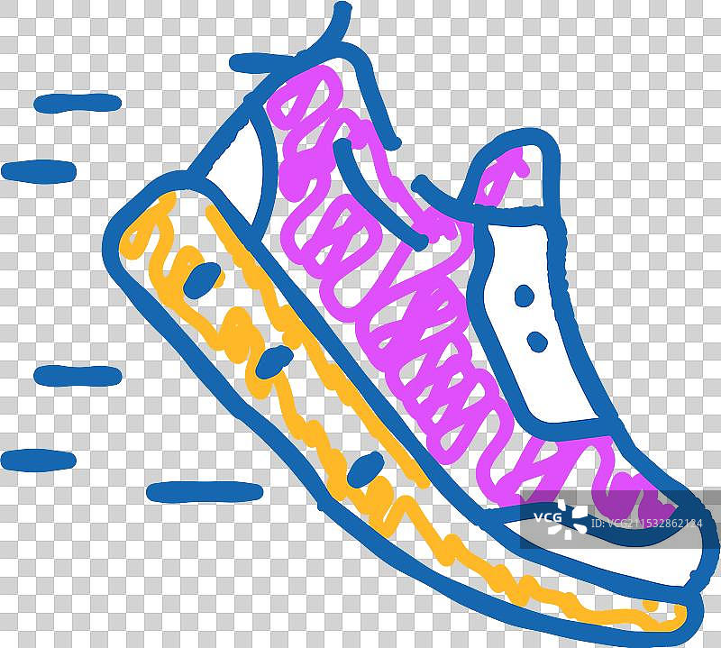 跑鞋图标涂鸦图片素材