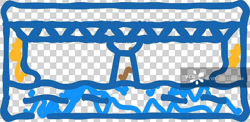 工字梁桥图标涂鸦图片素材