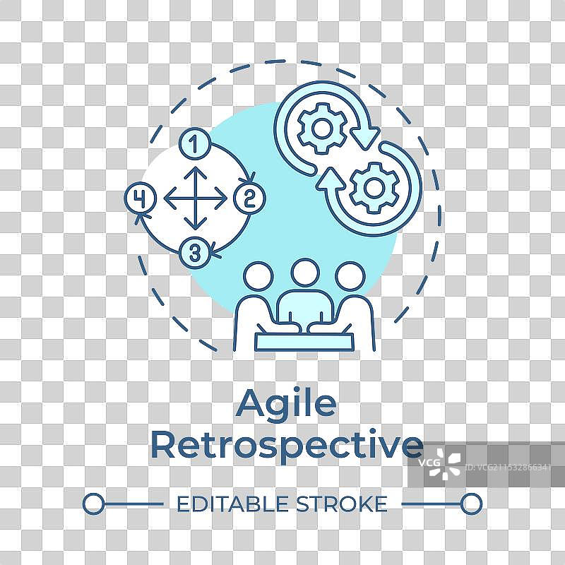 敏捷回顾概念图标图片素材