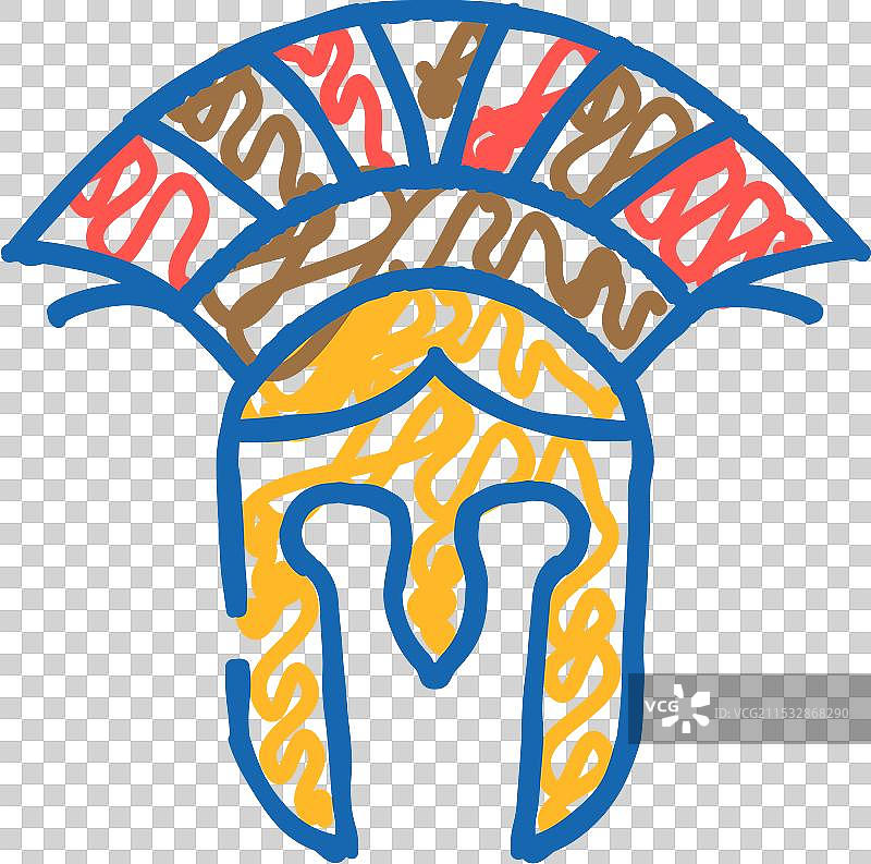 古代士兵头盔图标涂鸦图片素材