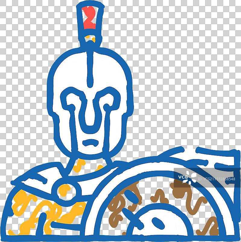 斯巴达战士图标涂鸦图片素材