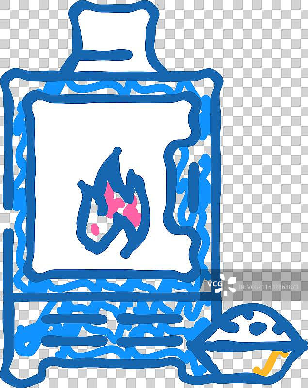 炉子木颗粒图标涂鸦图片素材