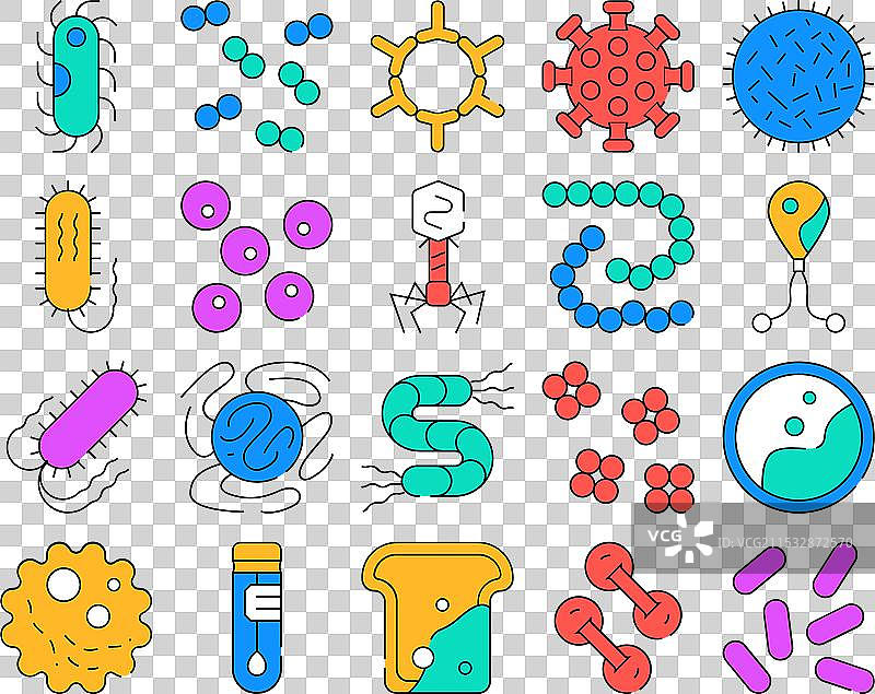 病原体病毒疾病图标集合图片素材