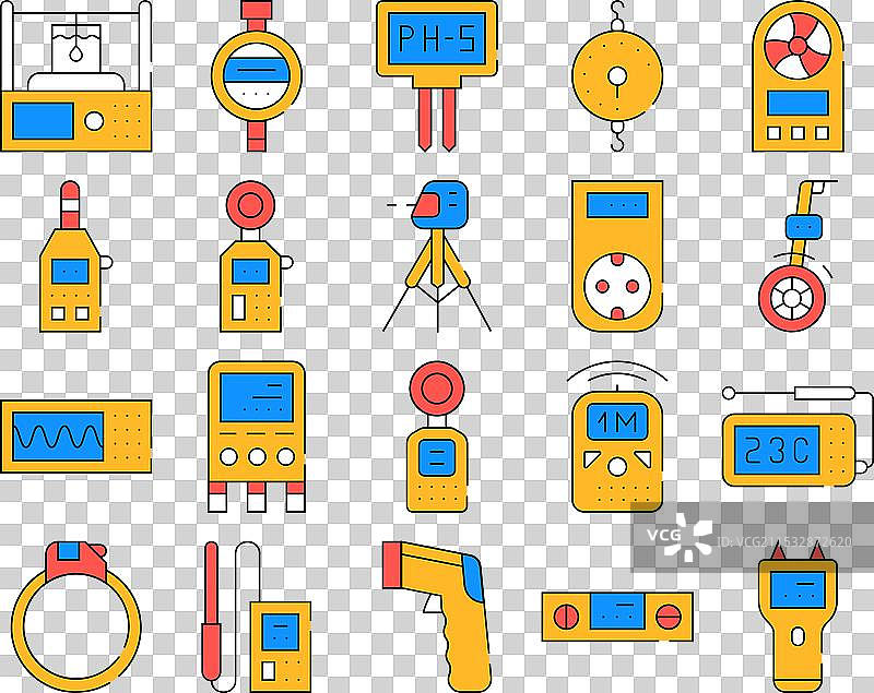 测量设备图标集合，独立展示图片素材