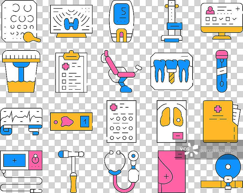 医疗检查健康图标集合图片素材