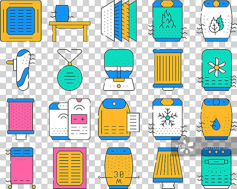 空气过滤器配件图标集合图片素材