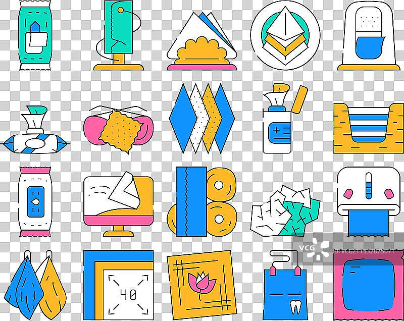 清洁卫生配件图标集合图片素材