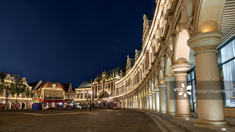 青岛~红树林城市建筑夜景风光图片素材