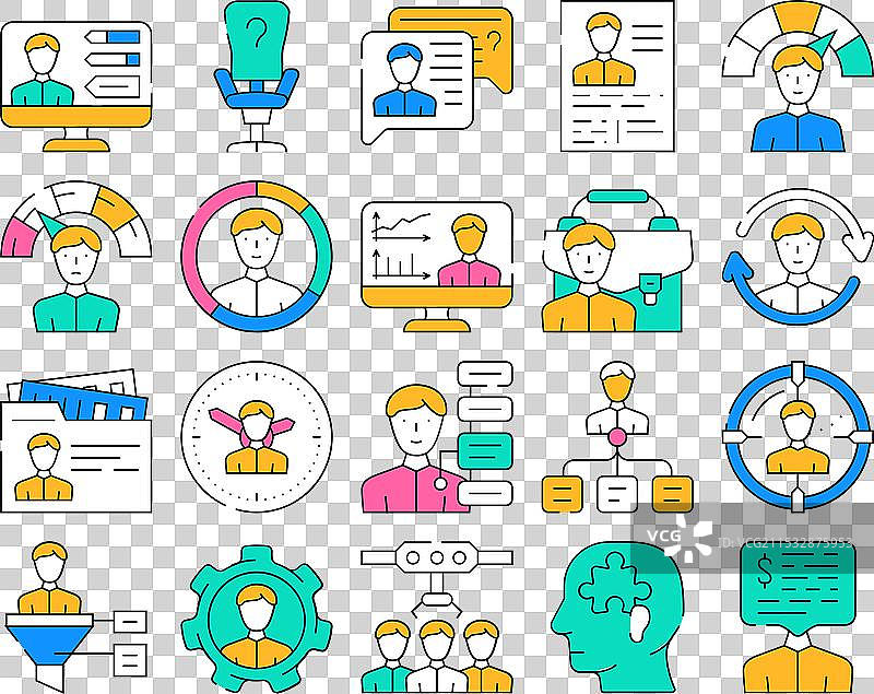 人力资源HR部门图标集图片素材