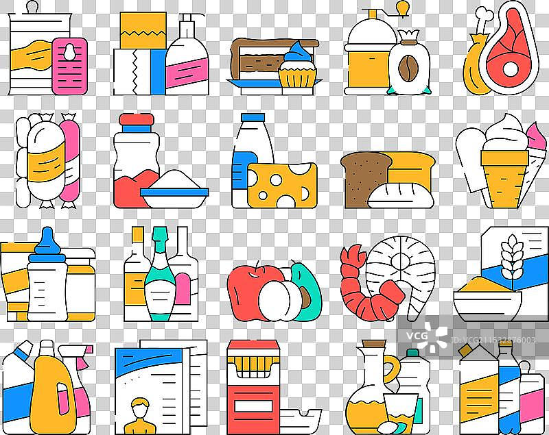 超市销售部门图标集图片素材