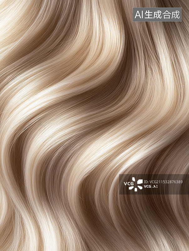 【AI数字艺术】金色的发丝造型图片素材