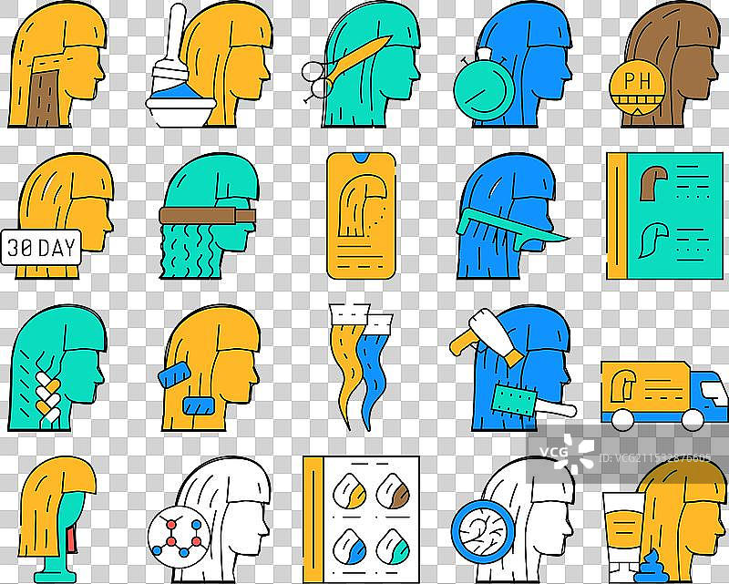 发型沙龙发型服务图标集图片素材