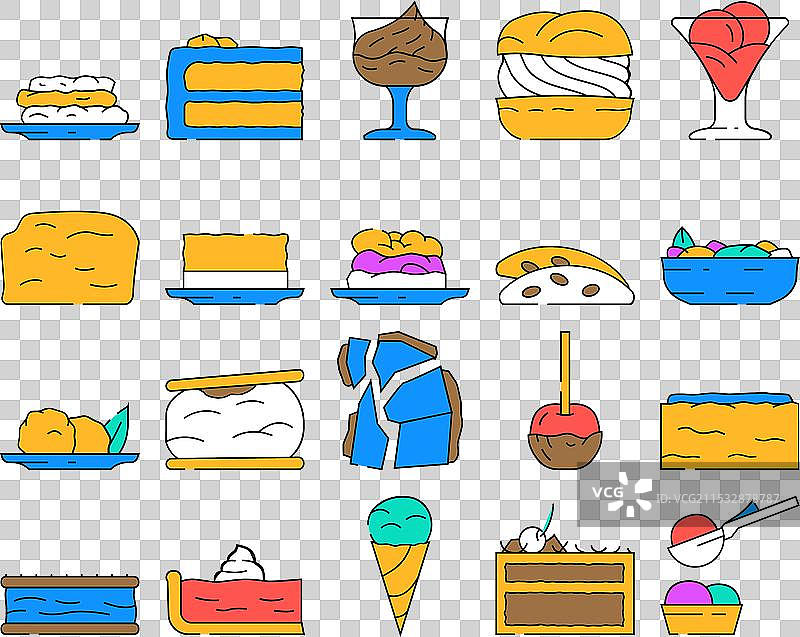 甜点蛋糕食品甜品图标集图片素材