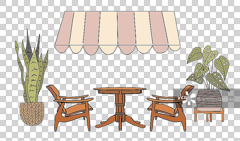 夏季户外街头咖啡馆小酒馆露台场景图片素材