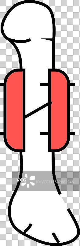 骨折治疗图标 彩色图片素材