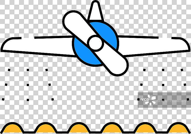 飞机洒水田地图标 彩色图片素材