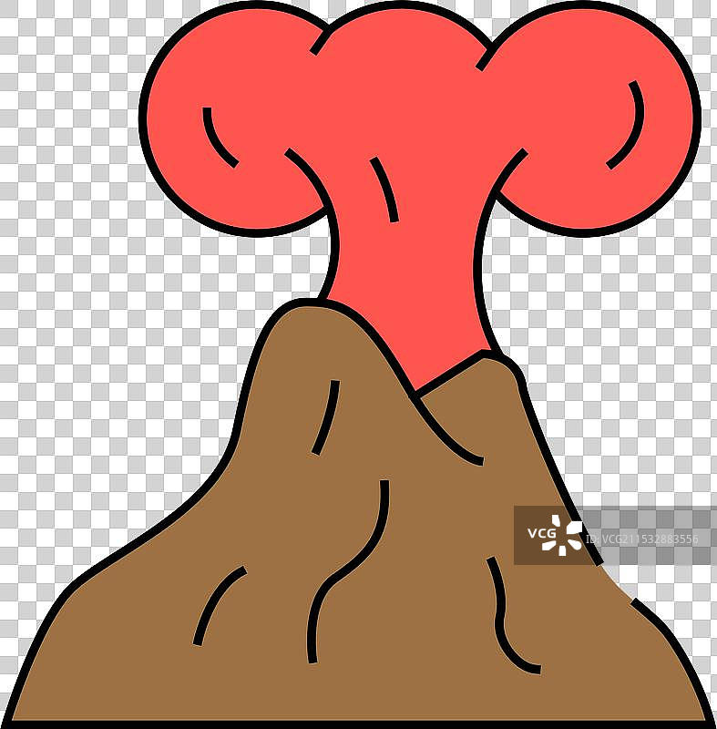 火山活动增强图标颜色图片素材