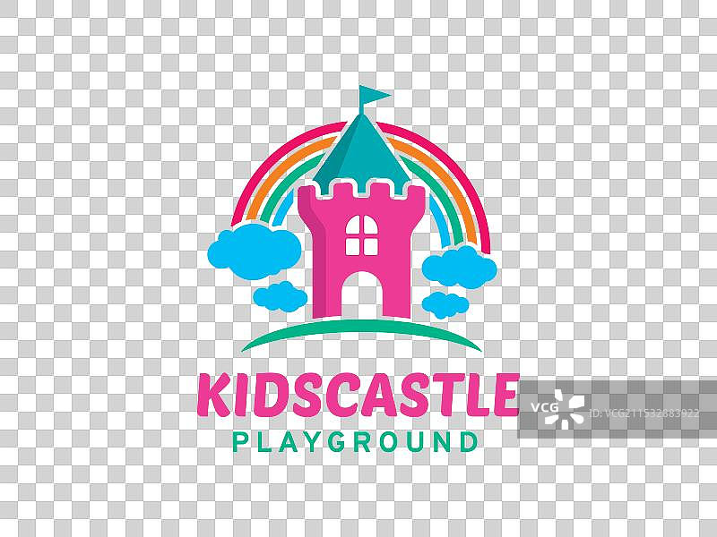 儿童城堡标志符号或图标模板图片素材