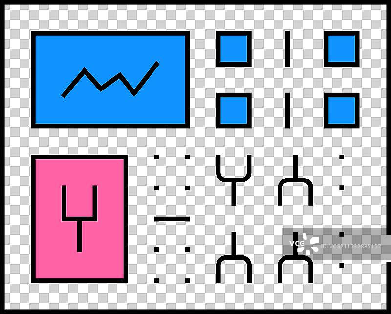 电站控制图标颜色图片素材