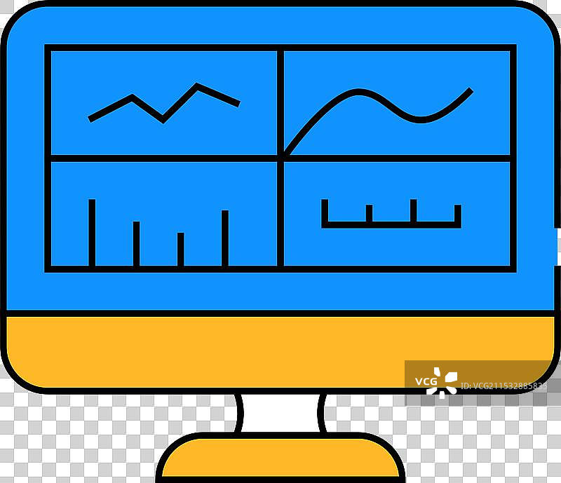 计算机屏幕上测试图表的图标颜色图片素材