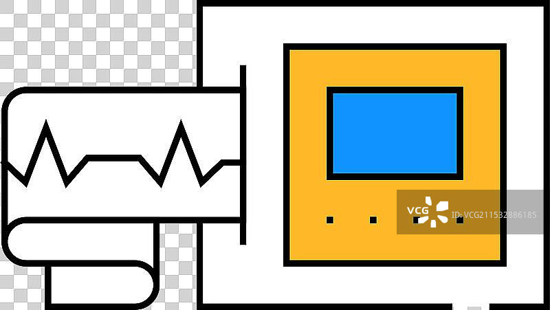 去除心电图标志图标的颜色图片素材