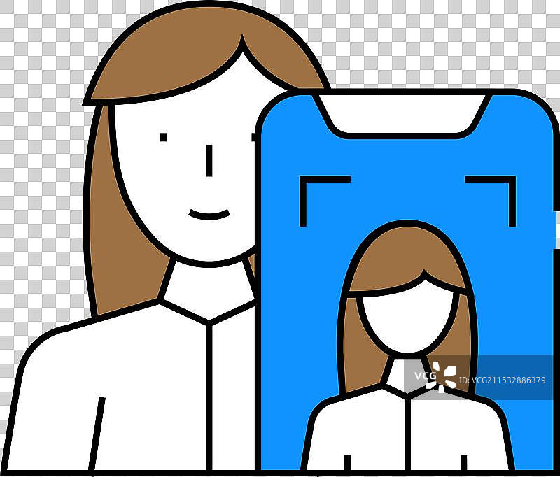 女性博主工作图标 彩色图片素材