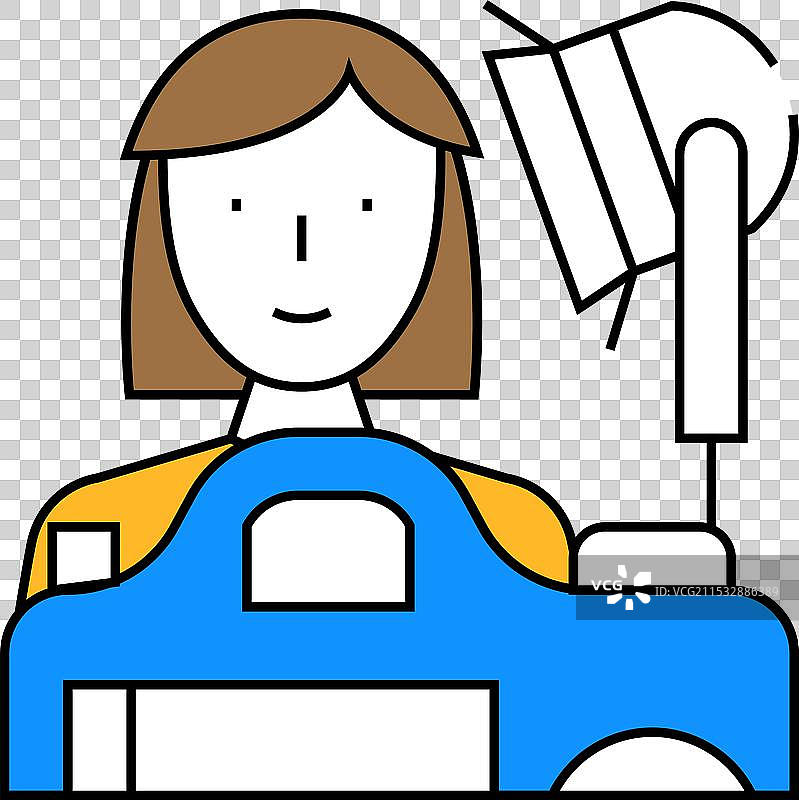 摄影师女性职业图标彩色图片素材