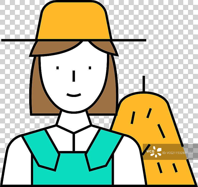 农妇工作图标 彩色图片素材